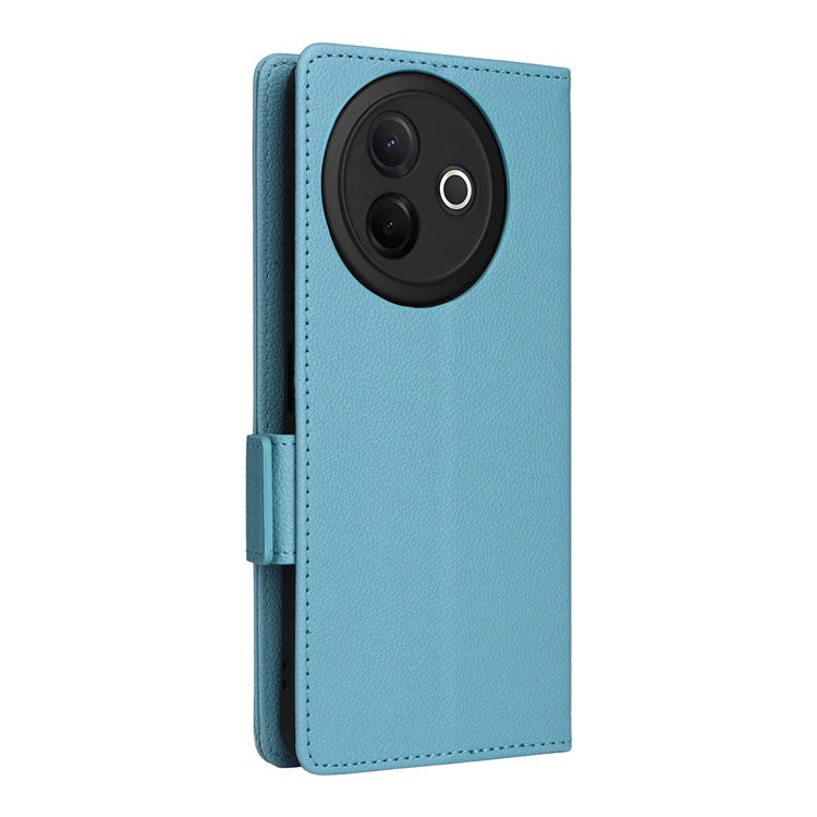 For vivo Y39 5G / Y300i 5G Case Wallet Flip Litchi Texture PU Leather Phone Cover - Baby Blue
