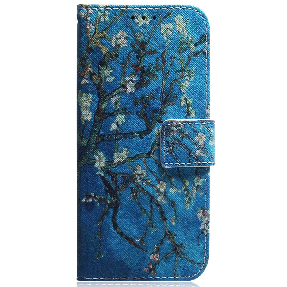 For Oppo Reno13 F 5G Wallet Case Pattern Print Leather Phone Cover - Apricot Flowers