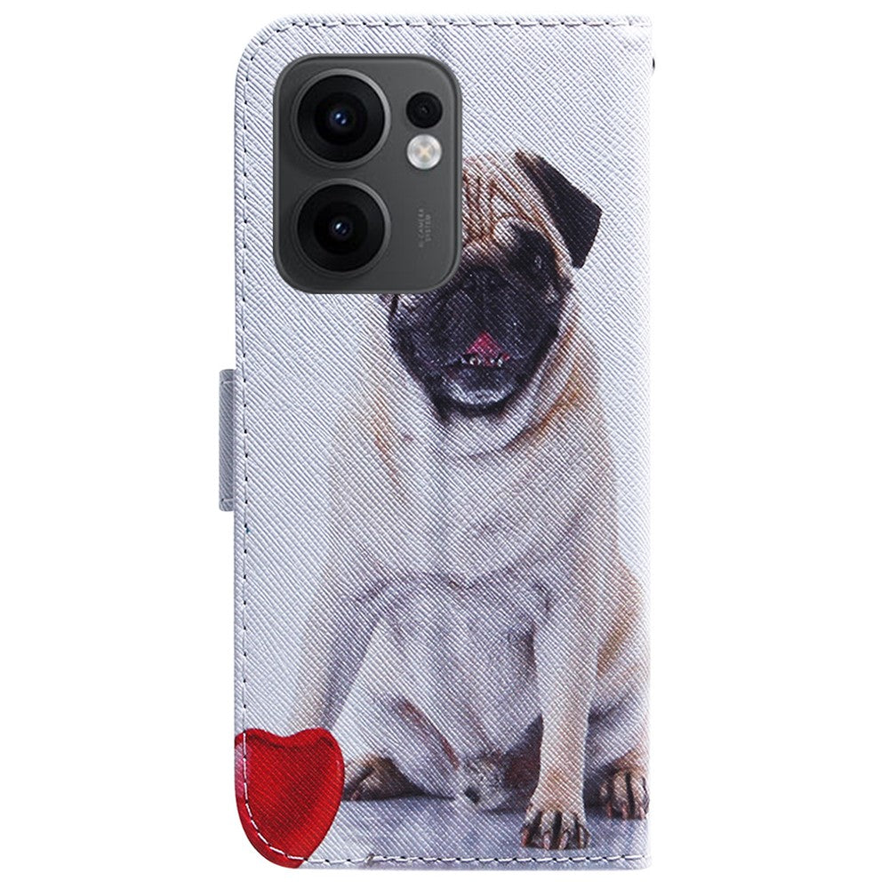 For Oppo Reno13 F 5G Wallet Case Pattern Print Leather Phone Cover - Dog