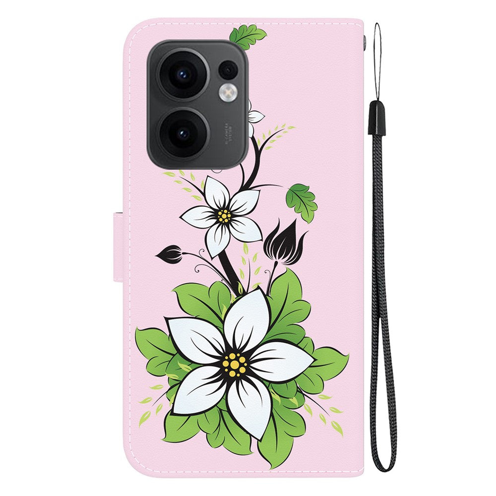 For Oppo Reno13 F 5G Wallet Phone Case Anti-Drop Leather Flip Cover Pattern Printing - Lily