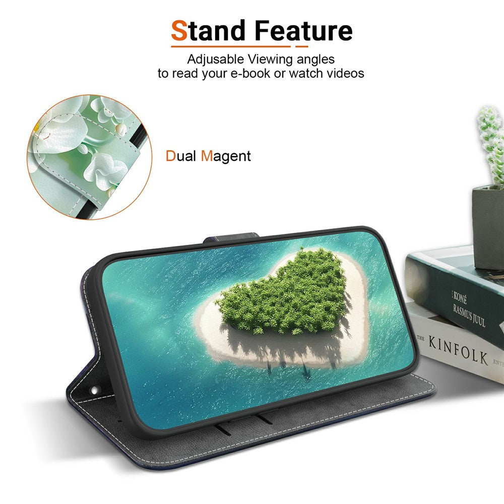 For Oppo Reno13 F 5G Case Pattern Printing Anti-Drop Leather Flip Wallet Phone Cover with Lanyard - Jade Flower