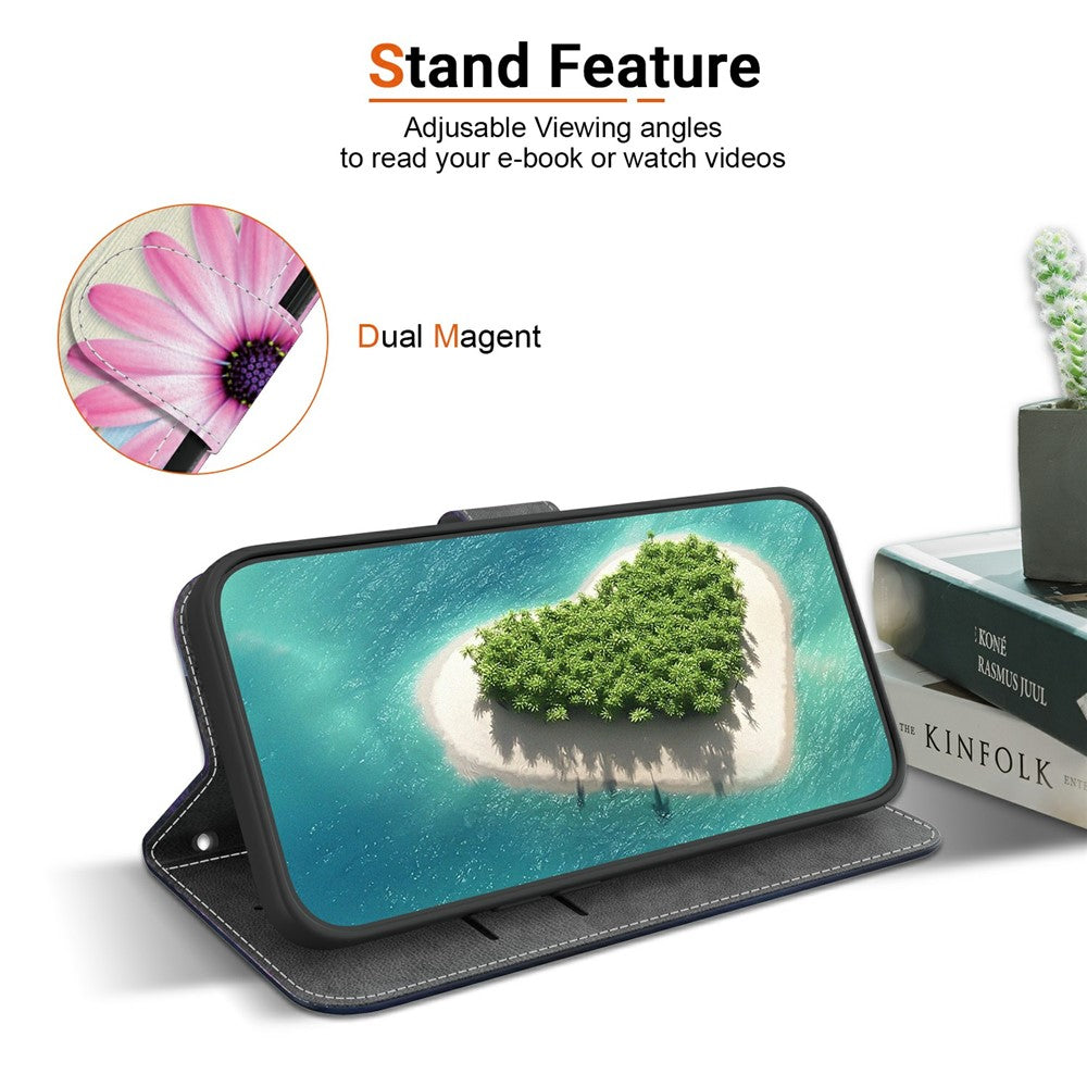 For Oppo Reno13 F 5G Case Pattern Printing Anti-Drop Leather Flip Wallet Phone Cover with Lanyard - Sunflower