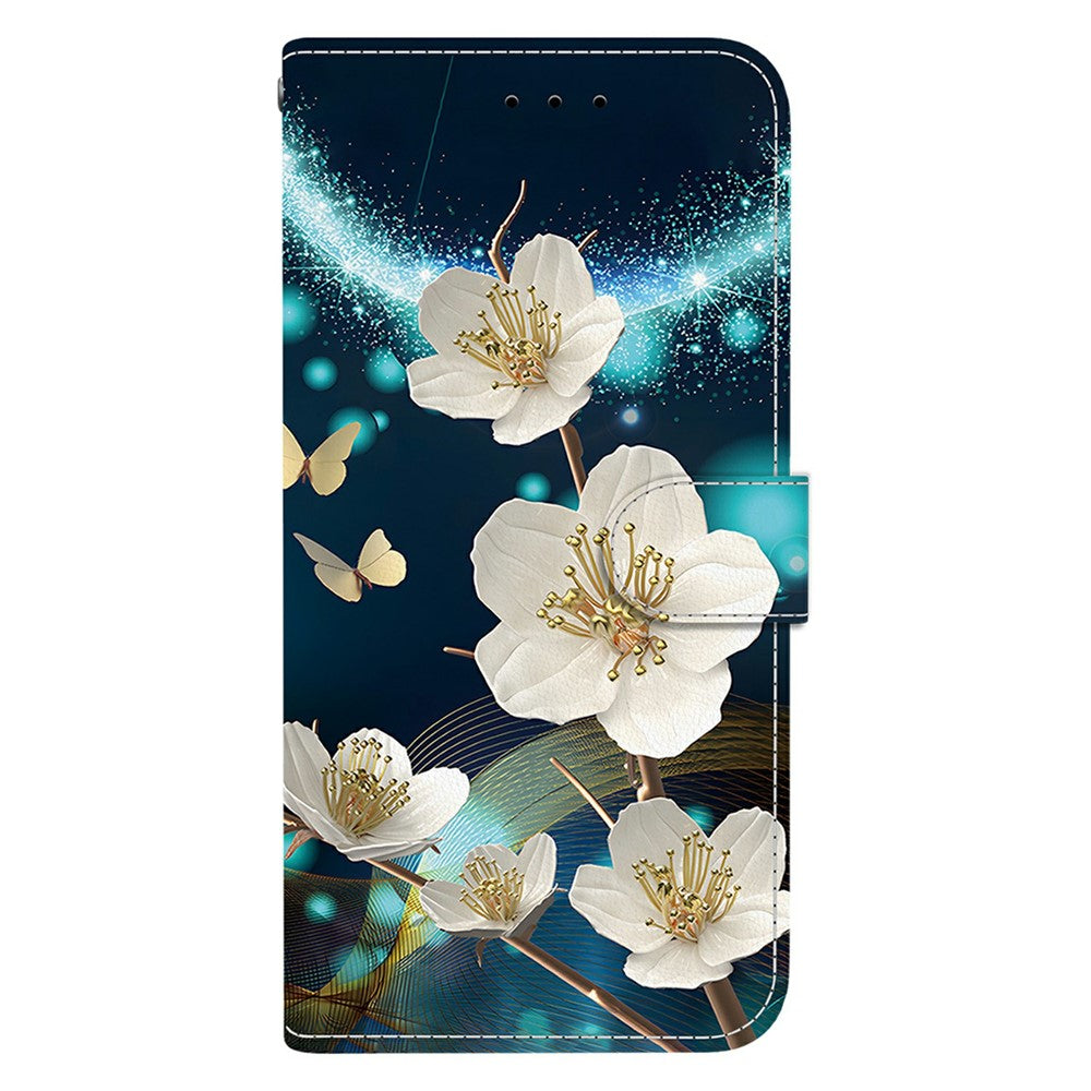 For Oppo Reno13 F 5G Case Pattern Printing Anti-Drop Leather Flip Wallet Phone Cover with Lanyard - Magnolia