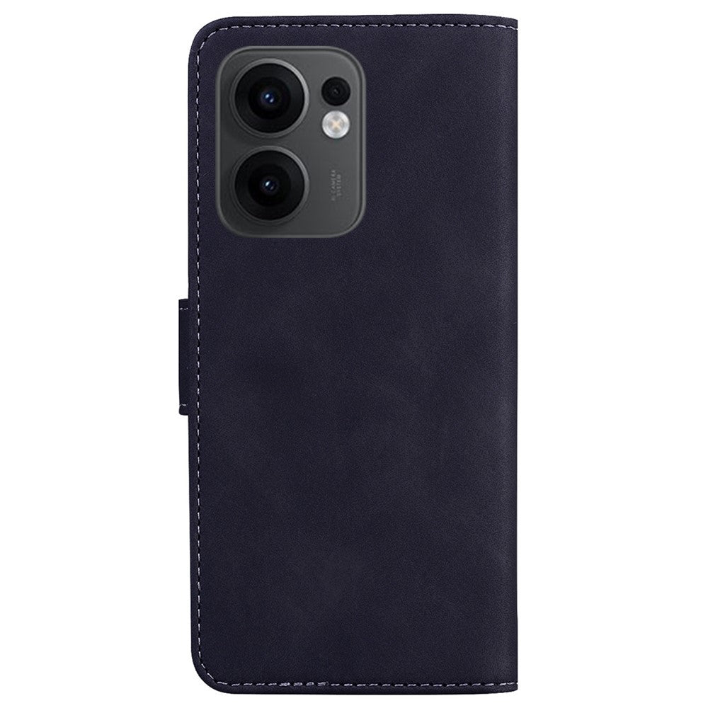 For Oppo Reno13 F 5G Stand Case PU Leather Phone Cover Butterfly Printed - Black