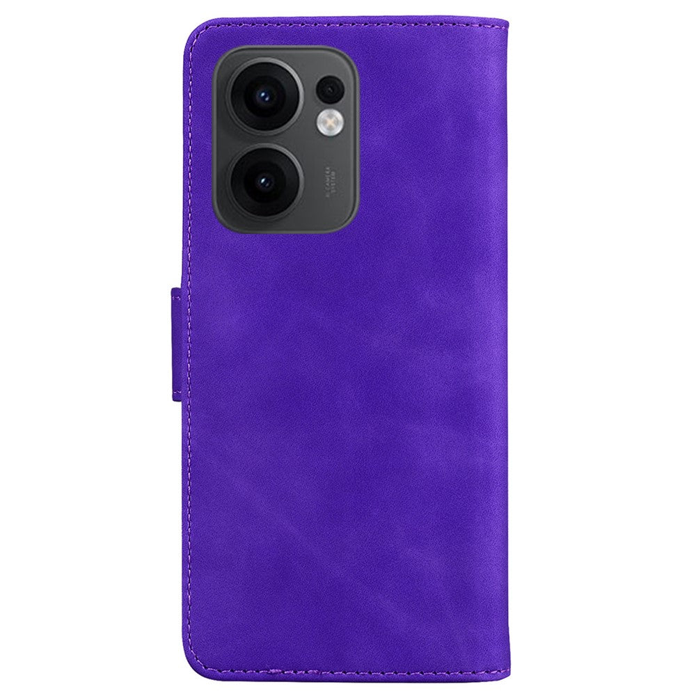 For Oppo Reno13 F 5G Stand Case PU Leather Phone Cover Butterfly Printed - Purple
