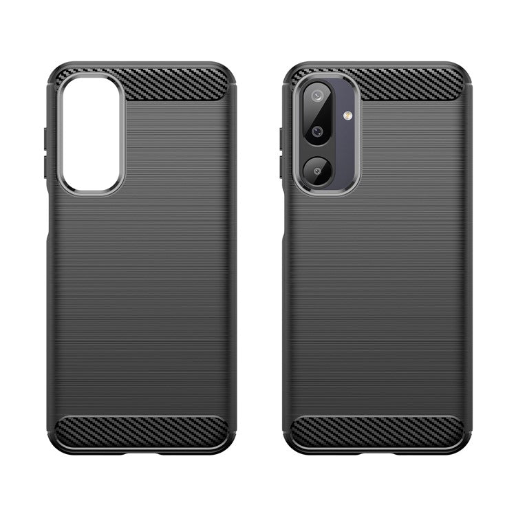 For Samsung Galaxy F16 5G / M16 5G Case Protective Phone Cover Carbon Fiber Texture Brushed - Black