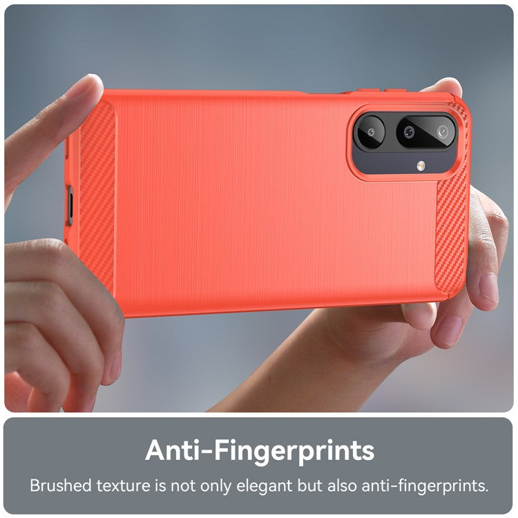 For Samsung Galaxy F16 5G / M16 5G Case Protective Phone Cover Carbon Fiber Texture Brushed - Red