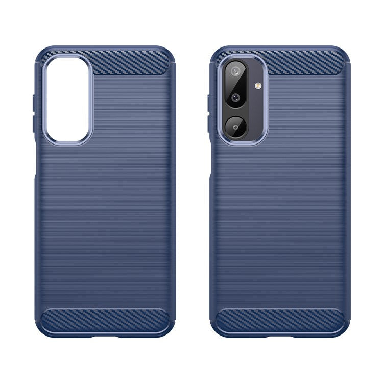For Samsung Galaxy F16 5G / M16 5G Case Protective Phone Cover Carbon Fiber Texture Brushed - Blue