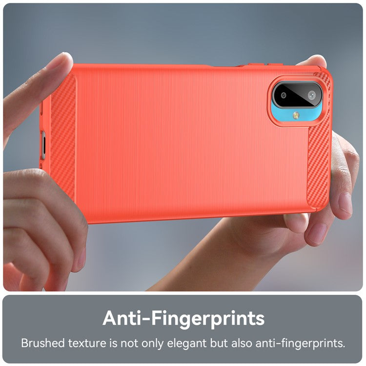 For Samsung Galaxy M06 5G / F06 5G Case Protective Phone Cover Carbon Fiber Texture Brushed - Red