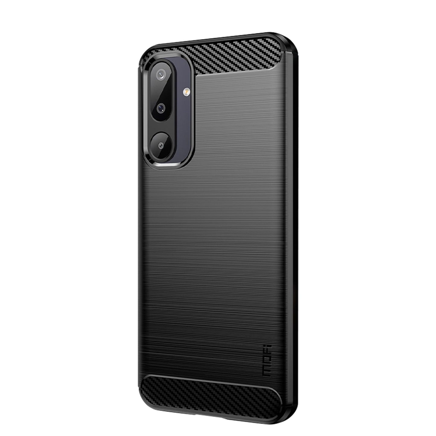 For Samsung Galaxy M16 5G / F16 5G Back Cover MOFI Brushed Texture Carbon Fiber Soft TPU Case - Black