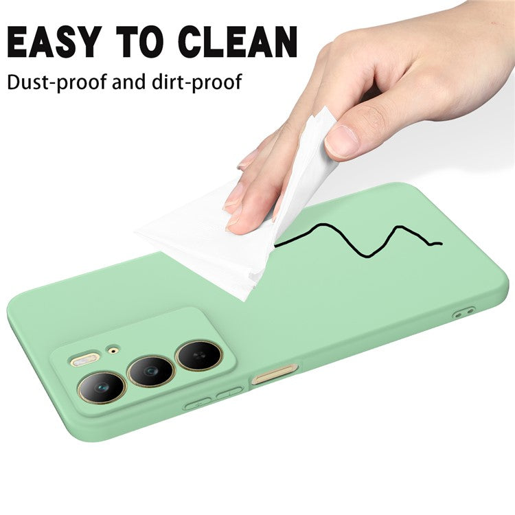 For Realme C75x Liquid Silicone Case Phone Back Cover with Hand Strap - Green