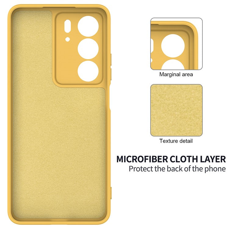 For Realme C75x Liquid Silicone Case Phone Back Cover with Hand Strap - Yellow