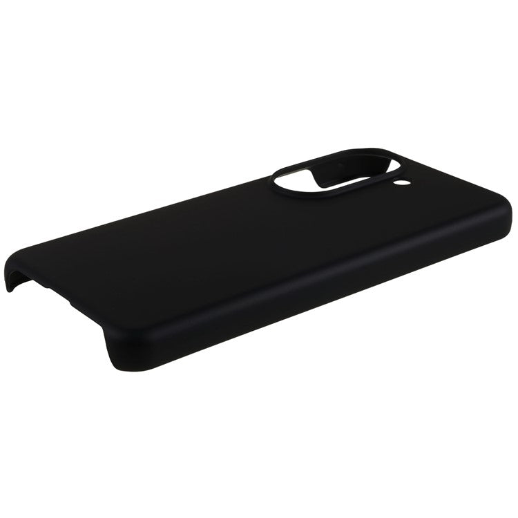 For Asus Zenfone 9 5G Glossy Rubberized Mobile Everyday Case Hard PC Shockproof Defender Phone Cover - Black