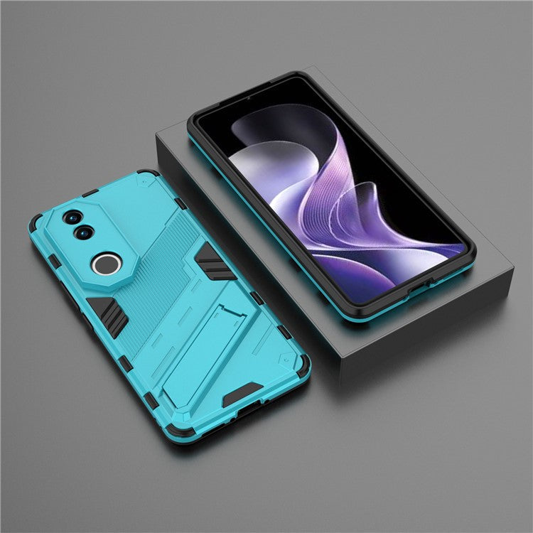 For vivo V50 5G Case PC + TPU Shockproof Phone Cover with Kickstand - Baby Blue
