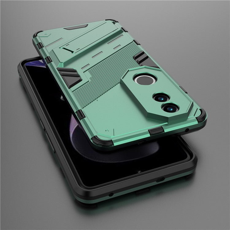 For vivo V50 5G Case PC + TPU Shockproof Phone Cover with Kickstand - Green