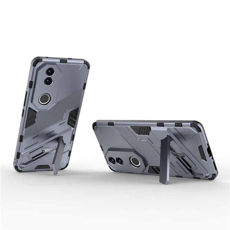 For vivo V50 5G Case PC + TPU Shockproof Phone Cover with Kickstand - Dark Blue