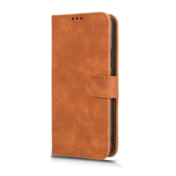 For Realme P3 Pro 5G Leather Case Skin Feel Anti Drop Wallet Flip Phone Cover - Brown