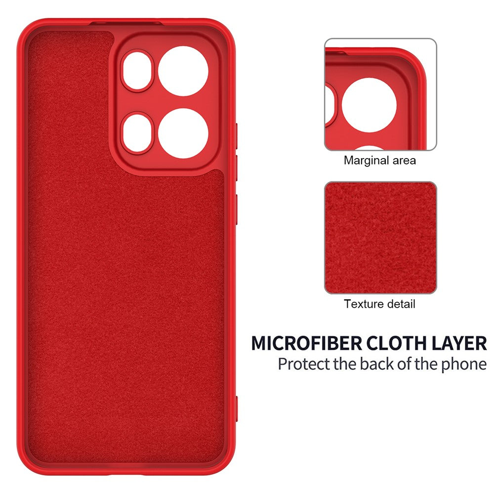 For Oppo Reno13 Pro 5G Liquid Silicone Case Phone Back Cover with Hand Strap - Red