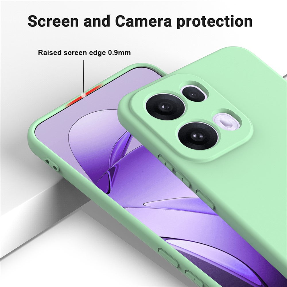 For Oppo Reno13 Pro 5G Liquid Silicone Case Phone Back Cover with Hand Strap - Green