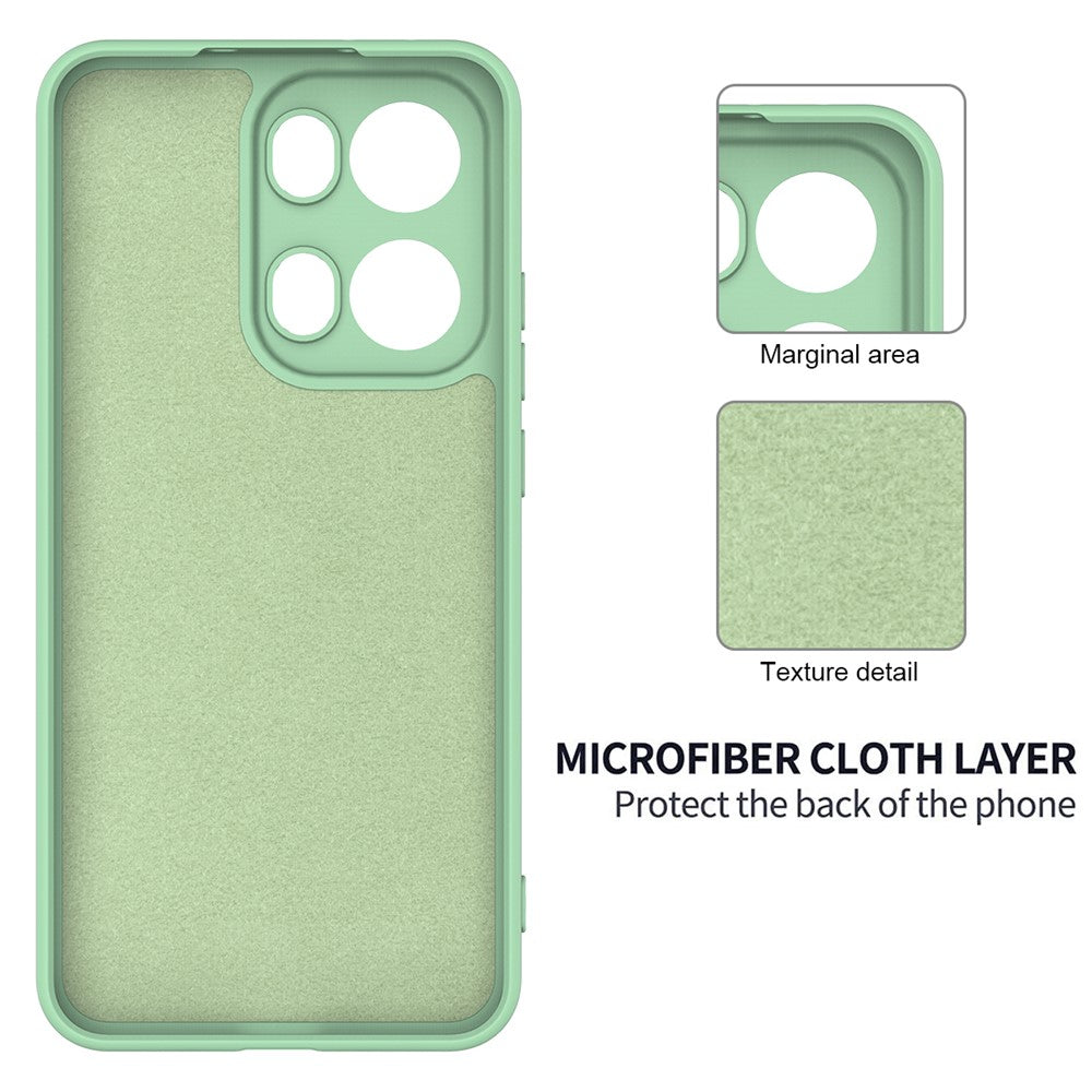 For Oppo Reno13 Pro 5G Liquid Silicone Case Phone Back Cover with Hand Strap - Green