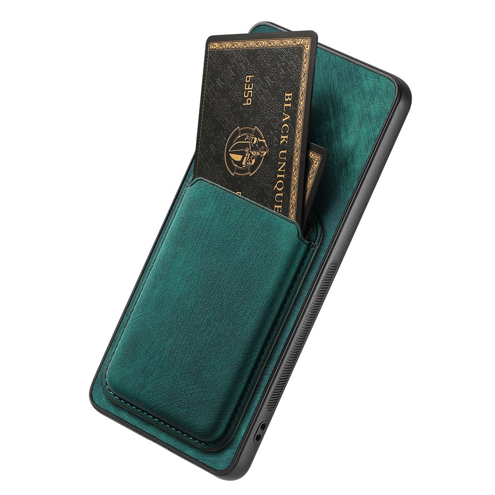 For Oppo Reno13 Pro 5G Case Compatible with MagSafe Leather Back Cover with Detachable Card Holder - Green