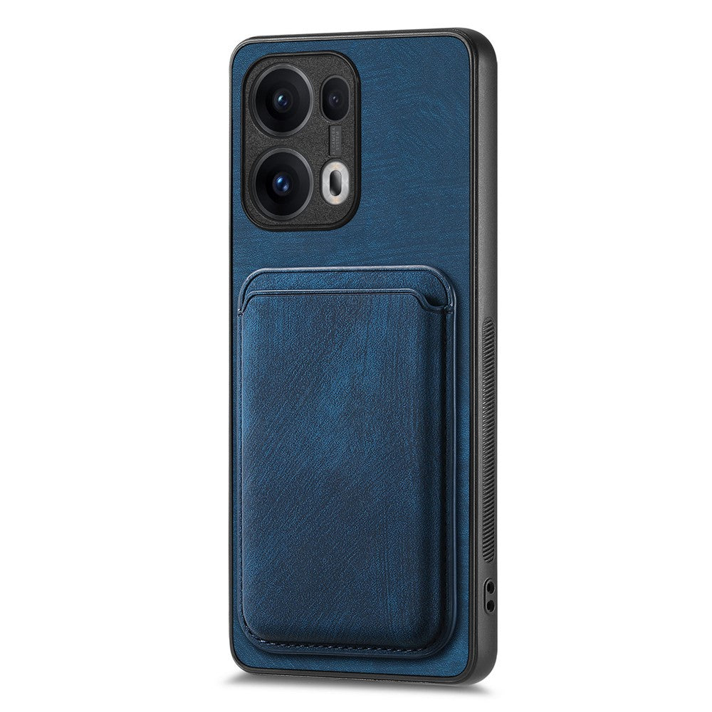 For Oppo Reno13 Pro 5G Case Compatible with MagSafe Leather Back Cover with Detachable Card Holder - Blue