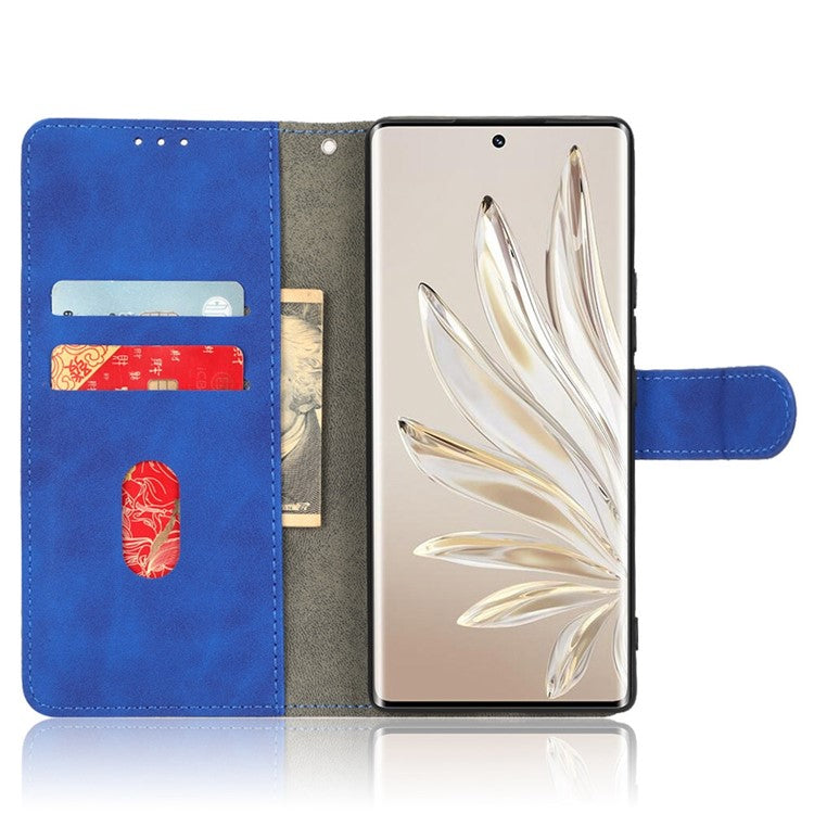 For Honor 70 5G Full Protection PU Leather Phone Case Skin-Touch Feeling Wallet Stand Phone Cover - Blue