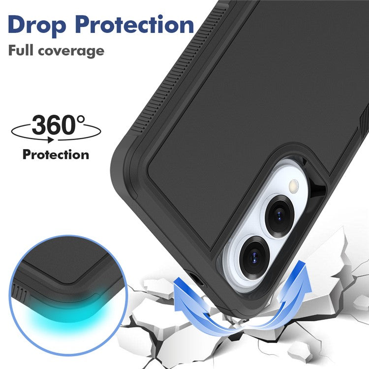 For Samsung Galaxy S25 Edge Case 2 in 1 PC + TPU Shockproof Phone Cover - Black