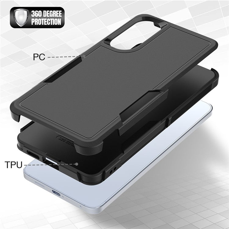 For Samsung Galaxy S25 Edge Case 2 in 1 PC + TPU Shockproof Phone Cover - Black