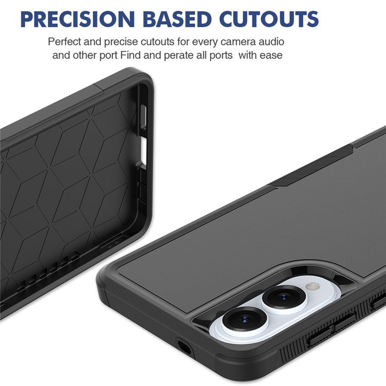 For Samsung Galaxy S25 Edge Case 2 in 1 PC + TPU Shockproof Phone Cover - Black