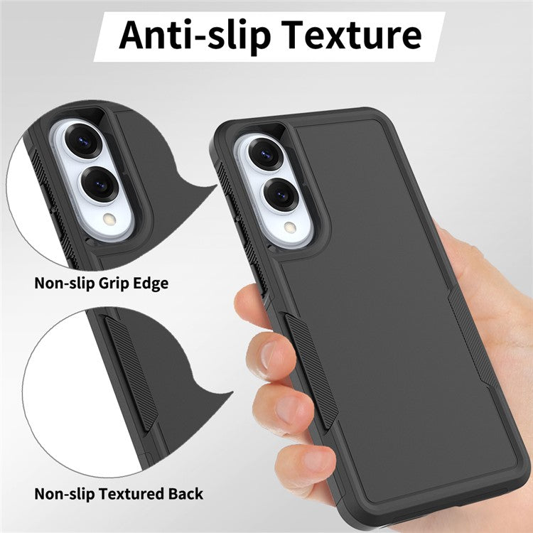For Samsung Galaxy S25 Edge Case 2 in 1 PC + TPU Shockproof Phone Cover - Black