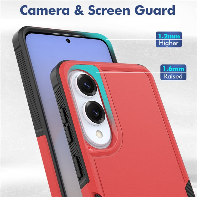 For Samsung Galaxy S25 Edge Case 2 in 1 PC + TPU Shockproof Phone Cover - Red
