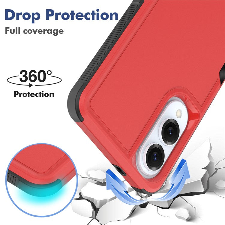 For Samsung Galaxy S25 Edge Case 2 in 1 PC + TPU Shockproof Phone Cover - Red