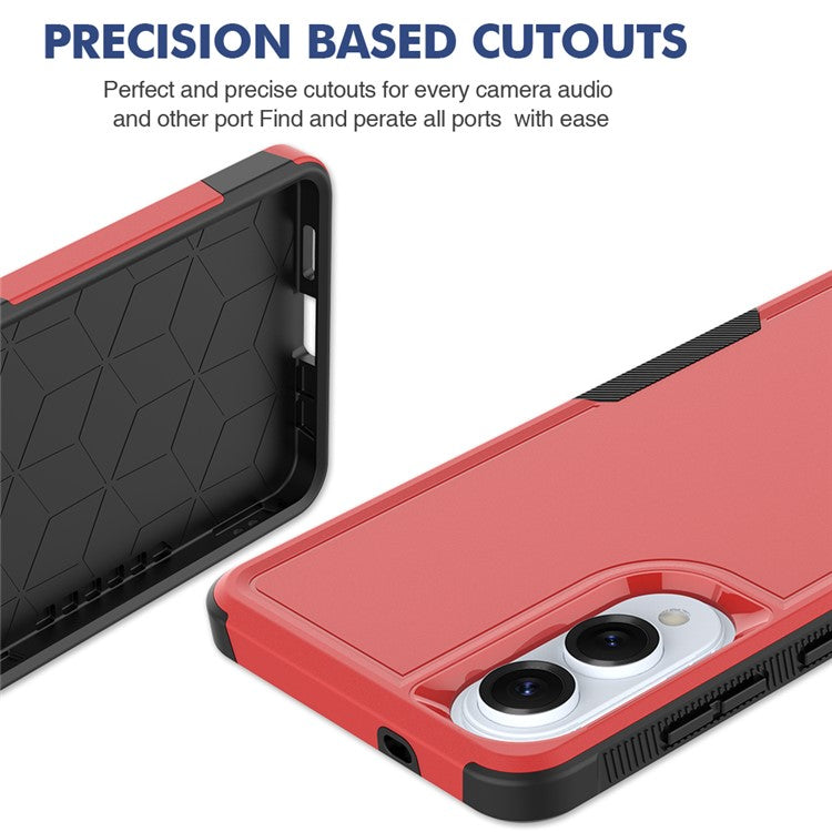 For Samsung Galaxy S25 Edge Case 2 in 1 PC + TPU Shockproof Phone Cover - Red