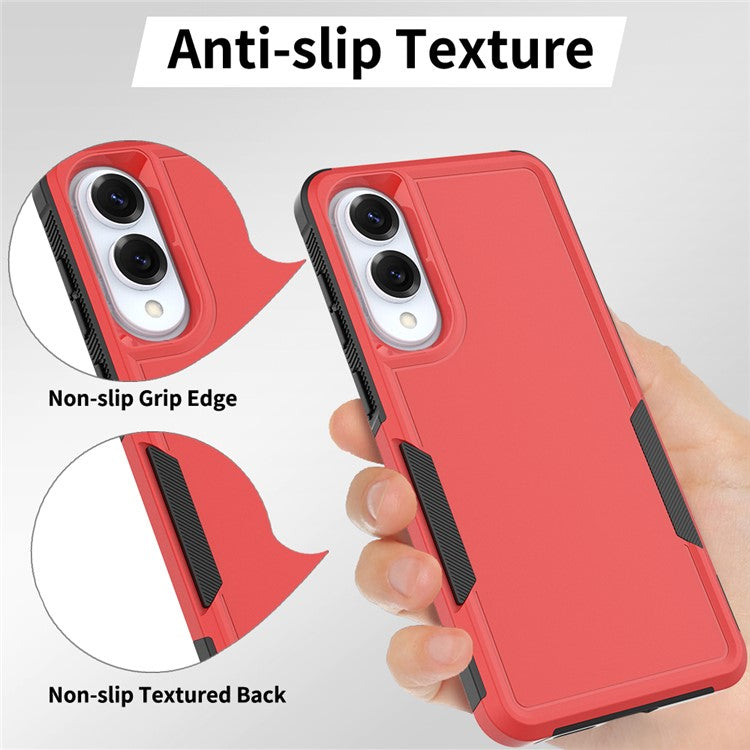 For Samsung Galaxy S25 Edge Case 2 in 1 PC + TPU Shockproof Phone Cover - Red
