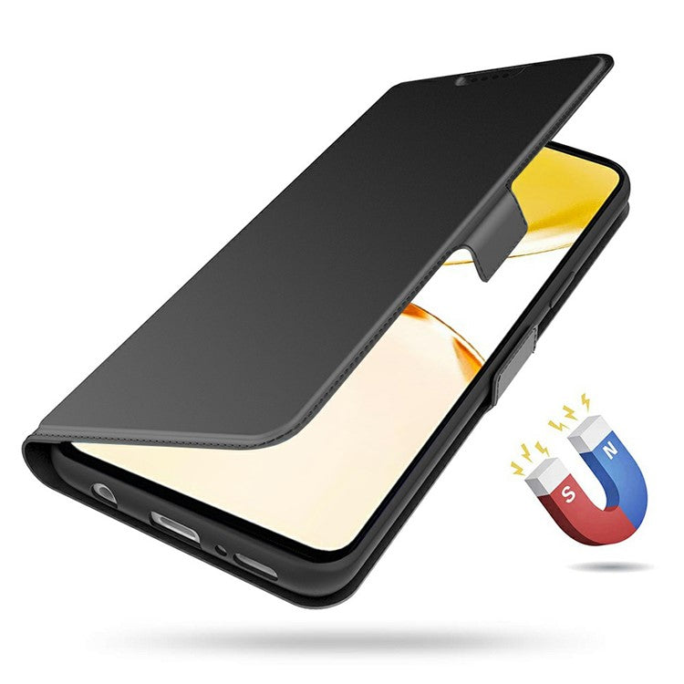 For Realme P3 Pro 5G Case Shockproof TPU Inner Shell Leather Phone Cover Card Slot - Black
