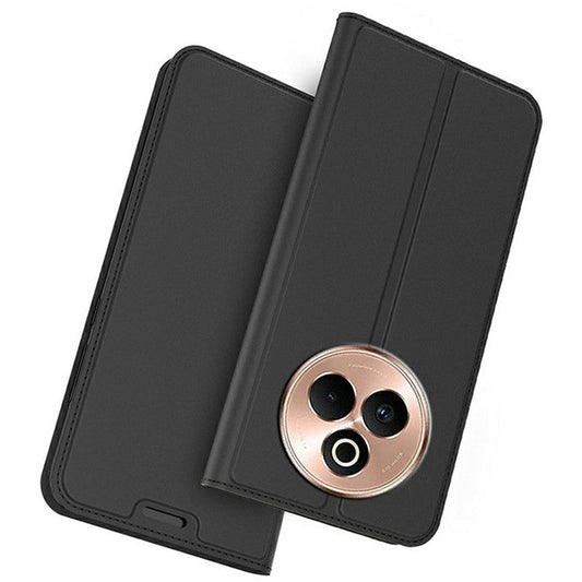 For Realme P3 Pro 5G Case PU Leather Phone Cover with Card Holder Stand - Black