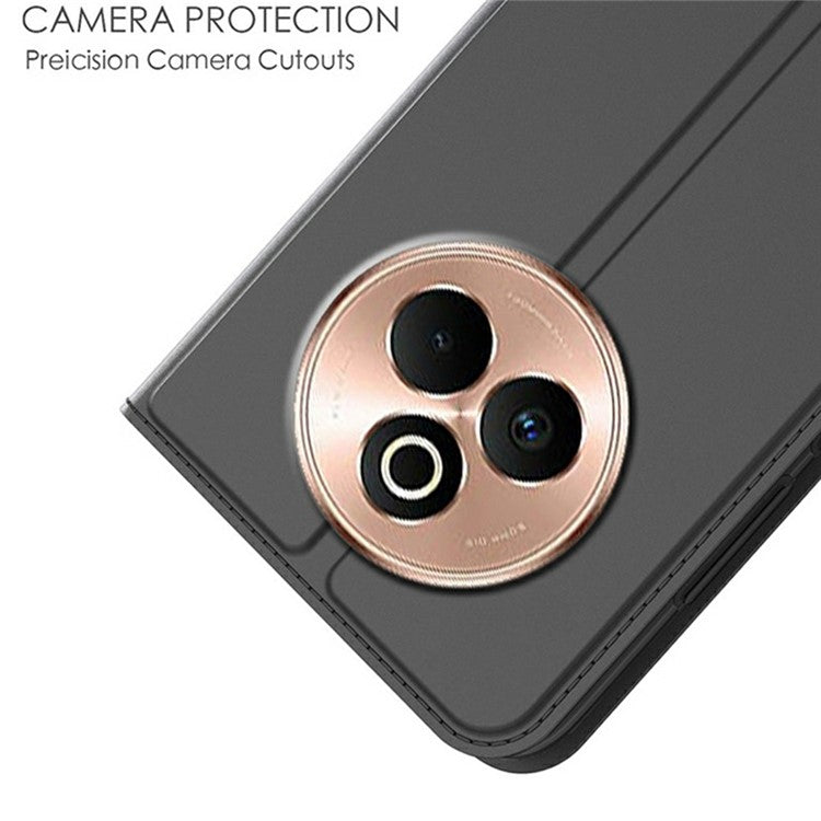 For Realme P3 Pro 5G Case PU Leather Phone Cover with Card Holder Stand - Black
