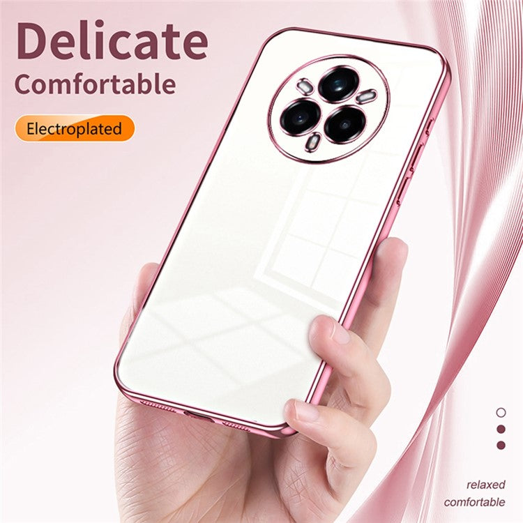 For Realme 14 Pro+ 5G Case Electroplating Frame Soft TPU Phone Cover - Blue