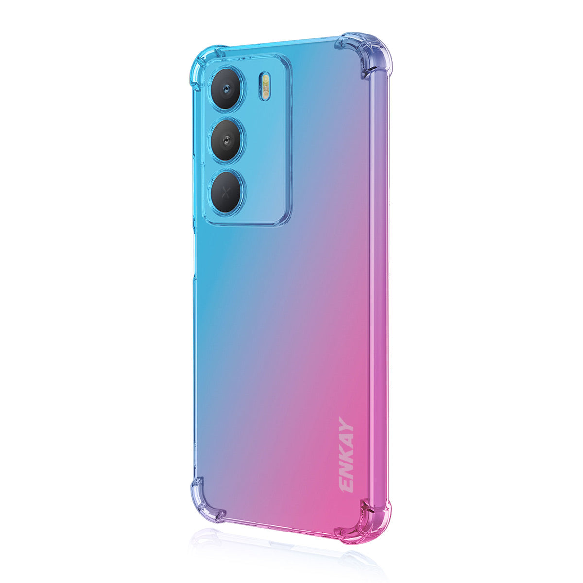 For Realme 14x 5G TPU Case ENKAY Thickened Four Corner Drop-proof Phone Back Cover - Blue / Pink