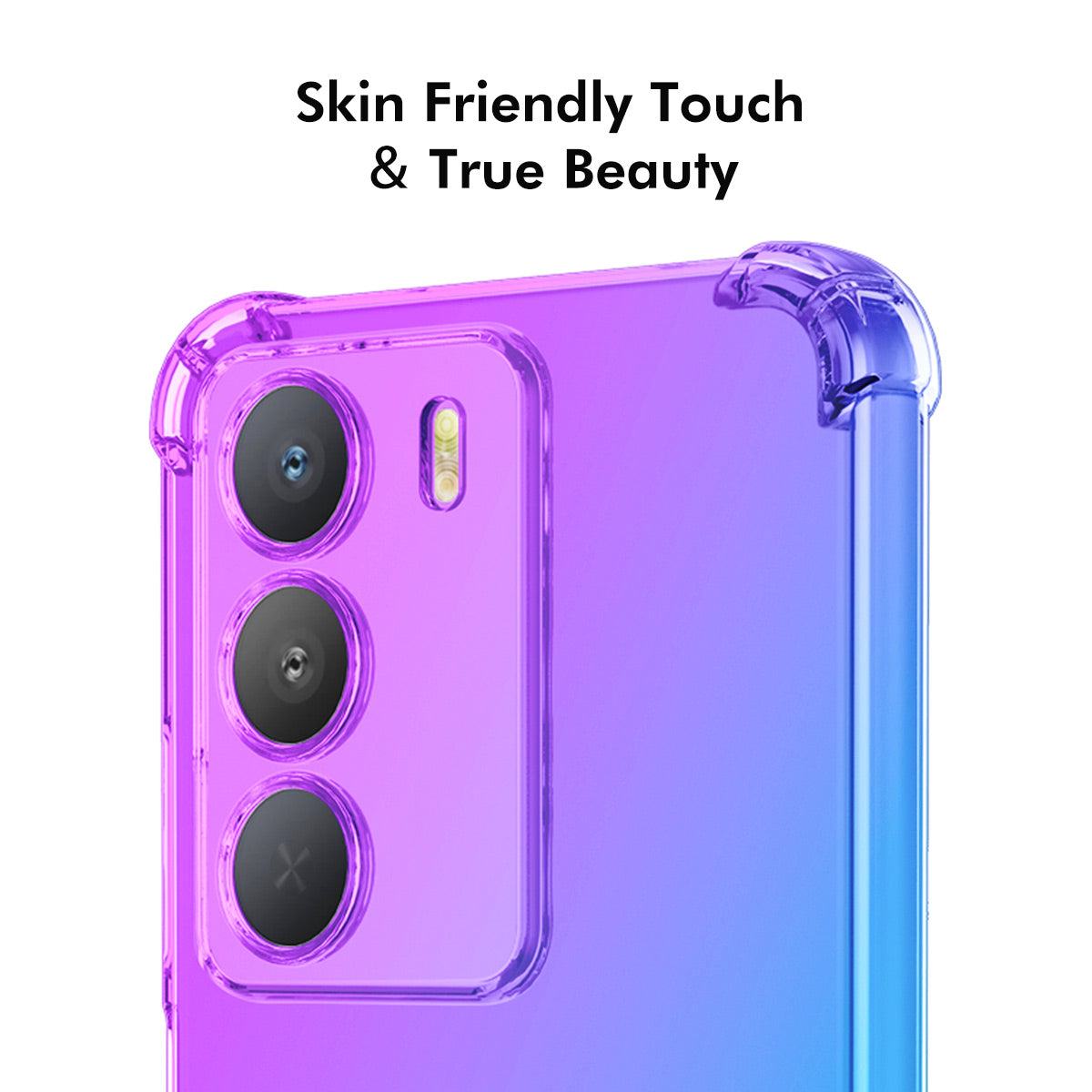 For Realme 14x 5G TPU Case ENKAY Thickened Four Corner Drop-proof Phone Back Cover - Blue / Pink