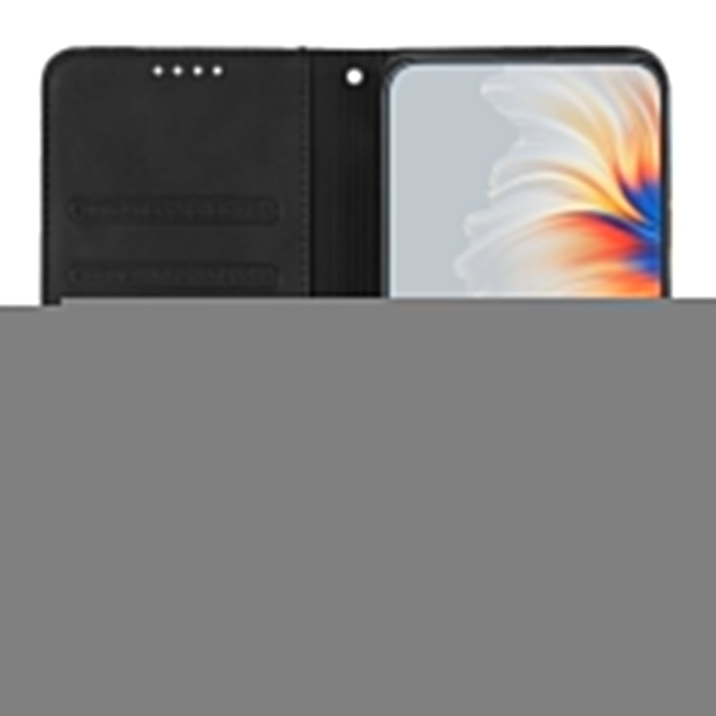 For Samsung Galaxy M16 5G / Galaxy F16 5G Leather Case Wallet Stand Smile Imprinted Phone Cover with Strap - Black