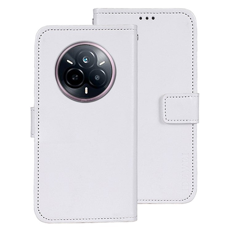 IDEWEI For Realme 14 Pro 5G Stand Case Crazy Horse Texture Leather Phone Cover - White