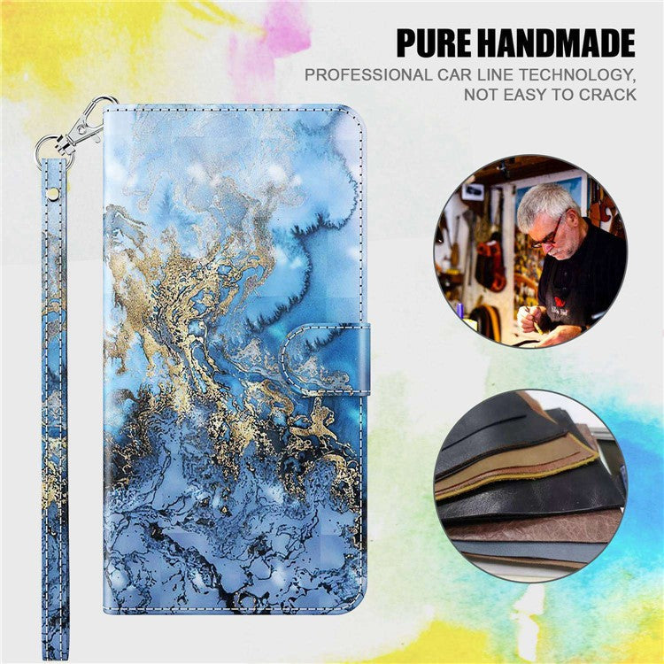 For Honor X8 4G 4G PU Leather Folio Flip Wallet Phone Case Stand Function 3D Creative Pattern Printed Design Full-Body Protective Cover with Strap - Bauhinia Valley