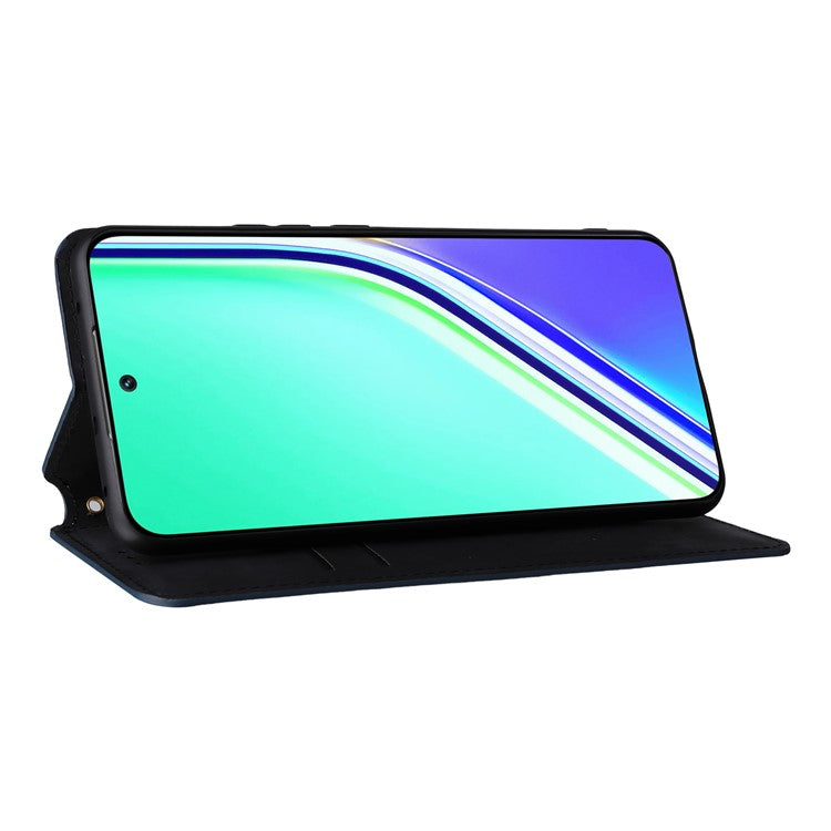 For Realme P3 Pro 5G Case Wallet Rhombus Imprinted Leather Phone Cover - Blue