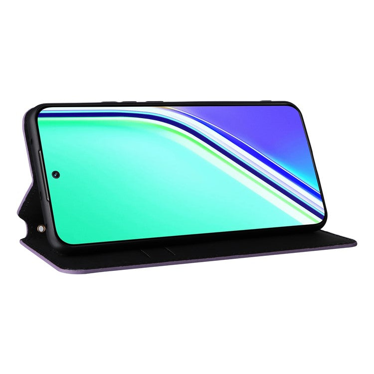 For Realme P3 Pro 5G Case Wallet Rhombus Imprinted Leather Phone Cover - Purple