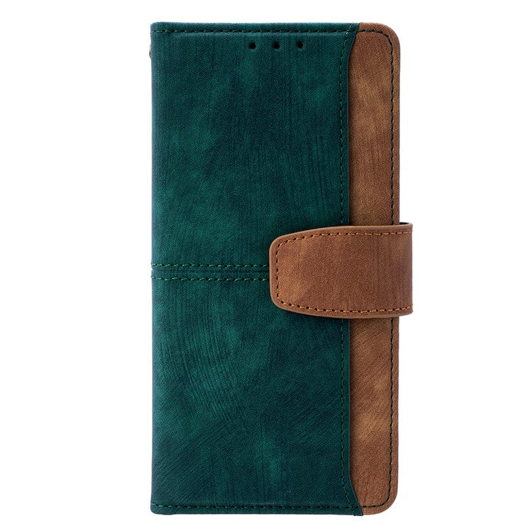 For Realme 14 Pro 5G Case RFID Blocking Color Splicing PU Leather Wallet Phone Cover - Green