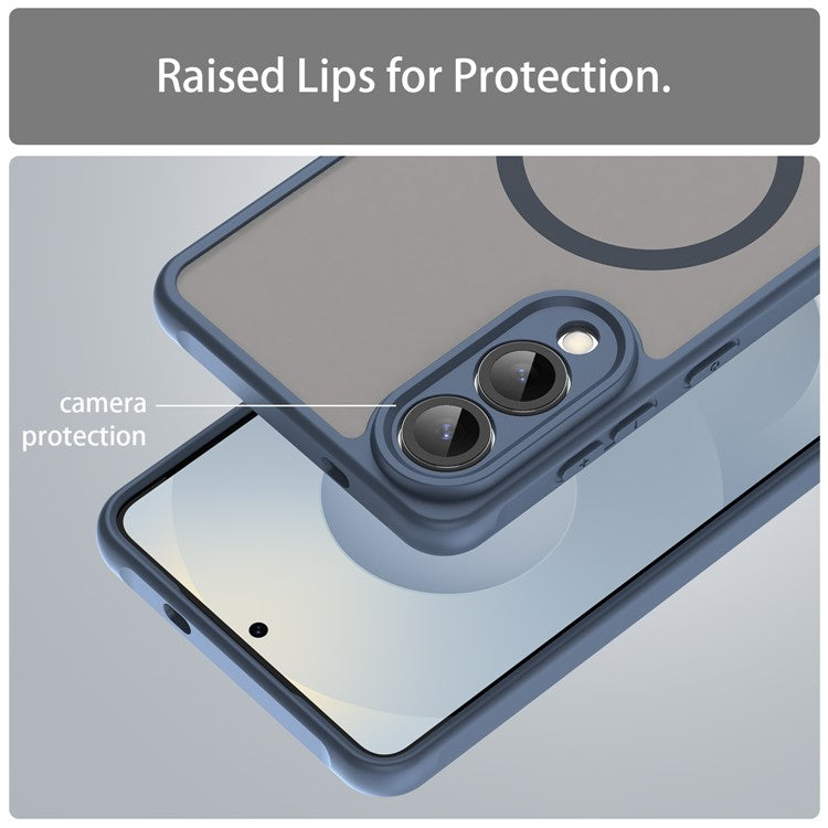 For Samsung Galaxy S25 Edge Case Compatible with MagSafe Anti Drop PC + TPU Phone Cover - Blue