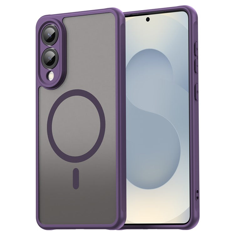 For Samsung Galaxy S25 Edge Case Compatible with MagSafe Anti Drop PC + TPU Phone Cover - Purple