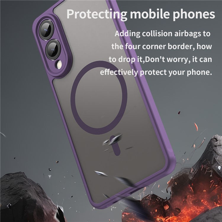 For Samsung Galaxy S25 Edge Case Compatible with MagSafe Anti Drop PC + TPU Phone Cover - Purple
